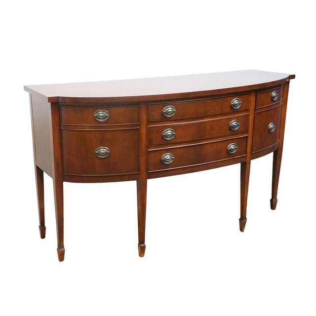 Duncan Phyfe Vintage Antique Solid Mahogany Traditional Duncan Phyfe Style 99" Sideboard Buffet 314 For Sale - Image 4 of 13