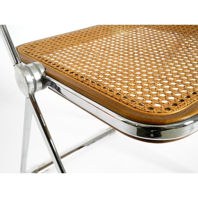 Brown Plia Folding Chair with Vienna Cane by Giancarlo Piretti for Castelli, 1970s For Sale - Image 8 of 18