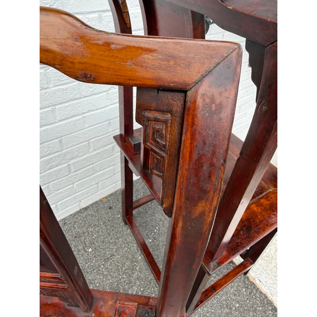19th Century Pair of Chinoiserie Style Carved Wood Hall Chairs For Sale - Image 13 of 16