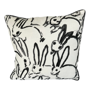 Black and White Hunt Slonem Bunny Hutch 20" Pillow by Lee Jofa