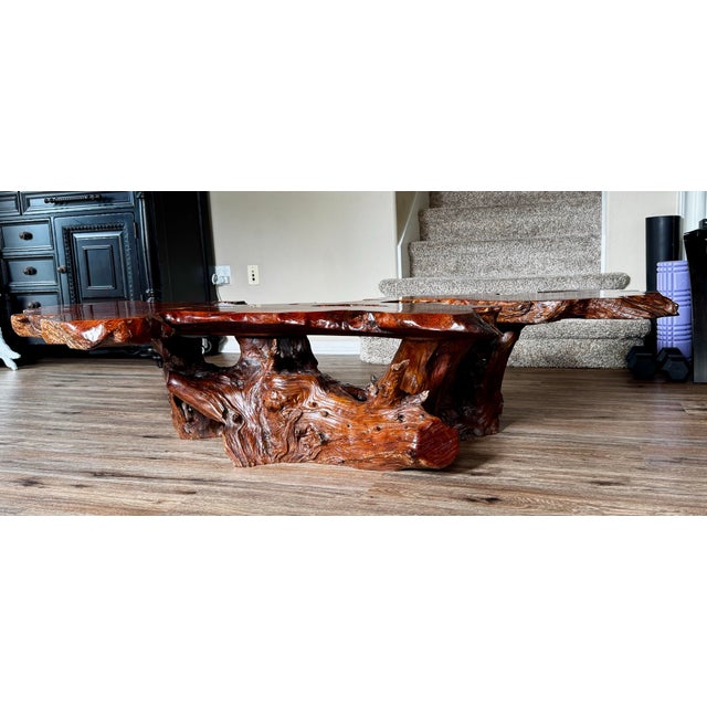 Vintage Live Edge Redwood Burl Table – Sculptural Organic Form For Sale - Image 10 of 10