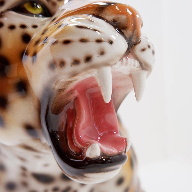 Ceramic Sculpture of Leopard by Ceramiche Boxer, 2000s For Sale - Image 9 of 16