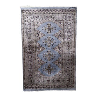1950s, Vintage Uzbek Bukhara Handmade Rug 3 X 5 For Sale