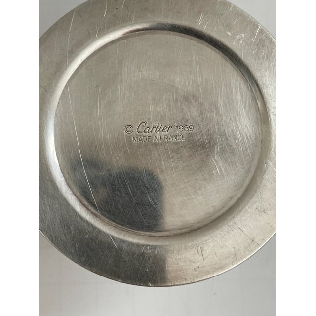 Metal 1980s Cartier Silver Plated & Lapis Lazuli Candle Holders- a Pair For Sale - Image 7 of 9