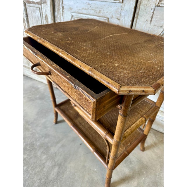 Antique Faux Bamboo Side Table, 1900s For Sale - Image 4 of 9