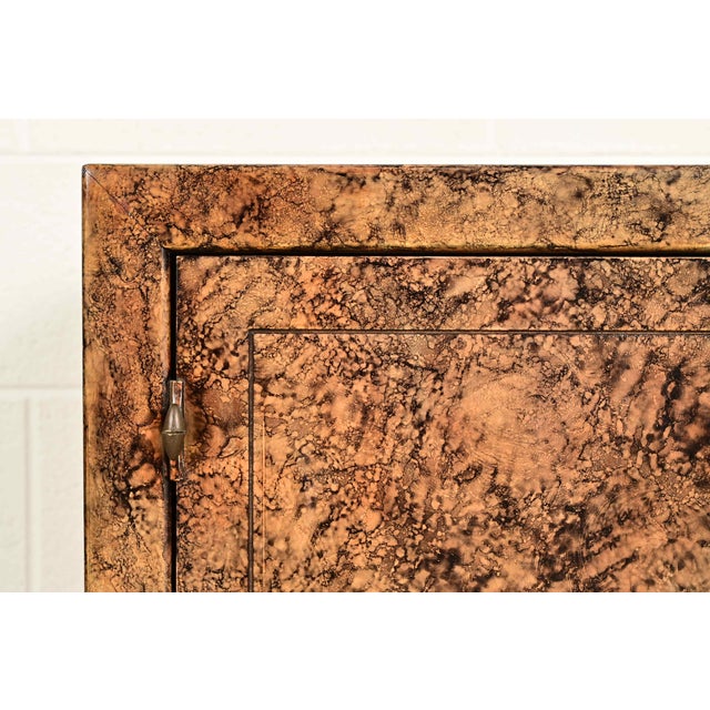 Henredon Mid-Century Hollywood Regency Chinoiserie Faux Tortoise Shell Bar Cabinet, Circa 1970s For Sale - Image 9 of 15