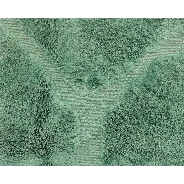 Forest Green Oversize Hand-Knotted Moroccan Wool Rug | 11'9" X 8'1" | One of a Kind For Sale - Image 8 of 8