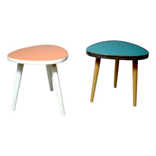Kidney-Shaped Side Tables, 1950s, Set of 2 For Sale