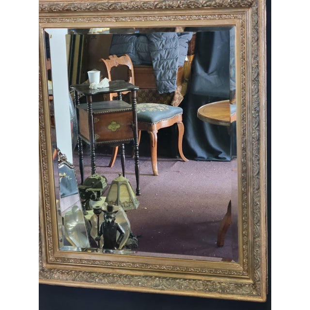 Wood 19th C French Louis XV Rococo Walnut Gilt Wall Mirror Ornate Gold Frame For Sale - Image 7 of 12