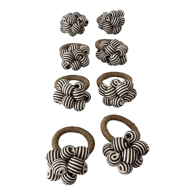 Juliska Stripe Bead Napkin Rings Set/8 For Sale