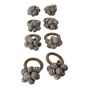 Juliska Stripe Bead Napkin Rings Set/8