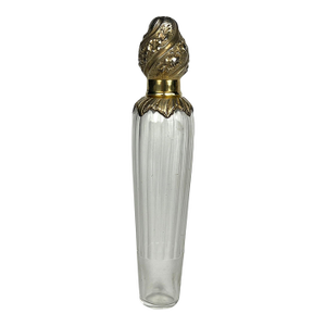 19th Century French Gilt Silver & Glass Perfume Bottle