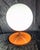 Space Age Table Lamp with Orange Metal Base and Round White Glass Shade, 1970s For Sale - Image 3 of 8