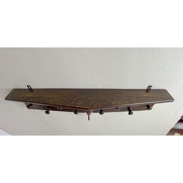 Dark Wood Wall Mounted Coat Rack with Carved Elephant Head, 1970s For Sale - Image 11 of 12