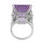 1950s Mid Century 38.00 Carat Amethyst 14k White Gold Cocktail Ring, Size 8.75 For Sale In Los Angeles - Image 6 of 6