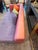 Animal Skin Lavender Micro-Suede + Rose Pink Leather Chaise Sofa For Sale - Image 7 of 12