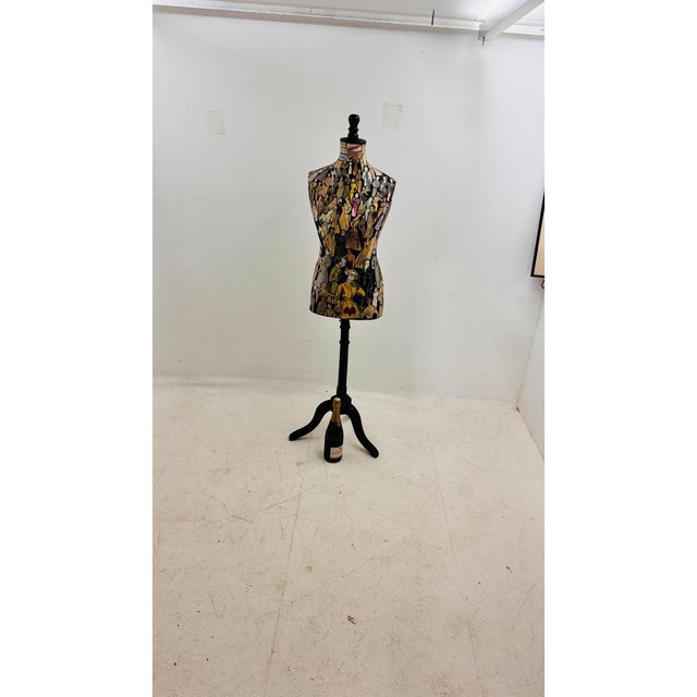 Wooden Mannequin Bust with Fashion Collages, Paris, 1970s For Sale - Image 15 of 18