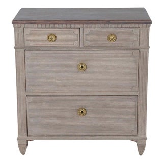 Mid 20th Century Swedish Gustavian Painted Chest of Drawers For Sale