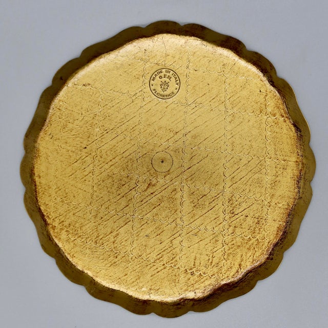 Italian Late 20th Century Round Italian Florentine Gilt Tray For Sale - Image 3 of 8