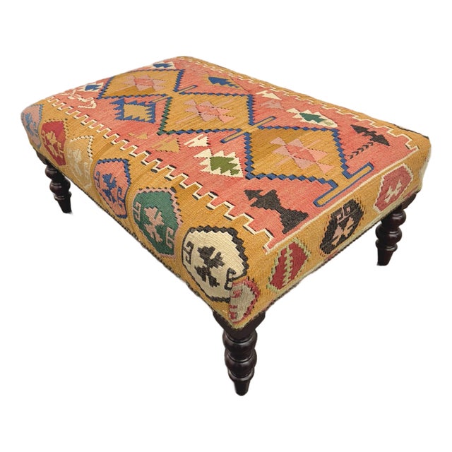 George Smith Kilim Ottoman For Sale