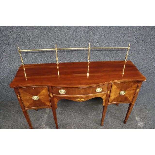 Statton Hepplewhite Style Cherry Serpentine Sideboard For Sale In Philadelphia - Image 6 of 12