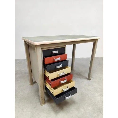 Vintage Industrial Writing Desk by Andre Cordemeyer for Gispen, 1950s For Sale - Image 6 of 7