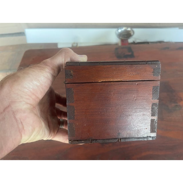 Traditional Antique English Georgian-Style Inlaid Wooden Tea Caddy For Sale - Image 3 of 6