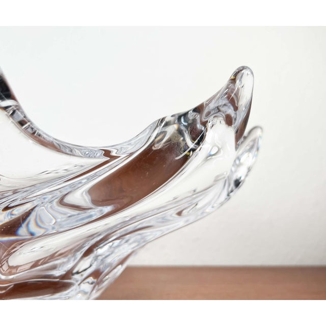 Large Mid-Century Modern Crystal Glass Fruit Bowl from Art Vannes, France, 1960s For Sale - Image 5 of 18