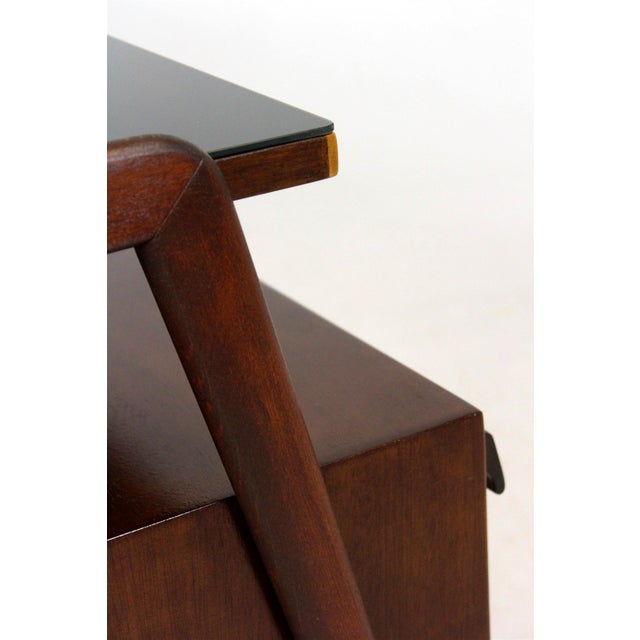 Mid-Century Modern Czech Mahogany Nightstands and Low Cabinet from Jitona, 1960s, Set of 3 For Sale - Image 17 of 18