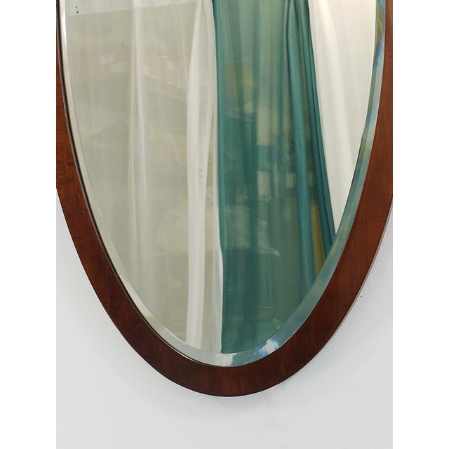 Large Antique Biedermeier Pearwood Shield Wall Mirror, Vienna, 1820s For Sale - Image 16 of 18