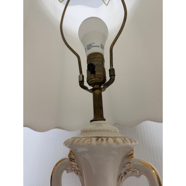 White Porcelain With Gold Swirls Table Lamps, Pair For Sale - Image 11 of 12