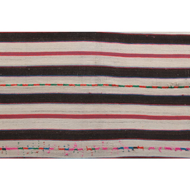 Vintage Turkish Hand-Knotted Wool Cotton Beige Kilim Area Rug For Sale - Image 9 of 10