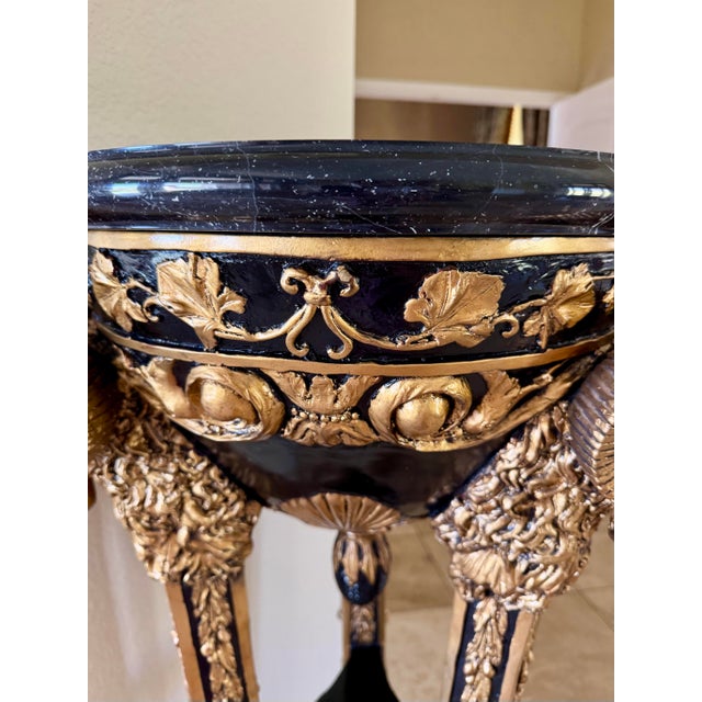 Empire Neo Classical Traditional Ram’s Head With Marble Top Pedestal Plinth For Sale - Image 12 of 12