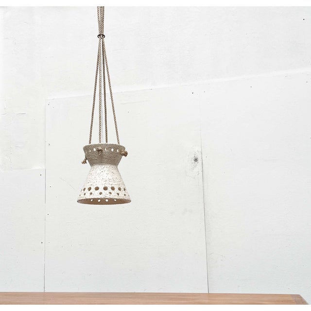 Mid-Century Modern Danish White Studio Pottery Pendant Lamp, 1960s For Sale - Image 14 of 18