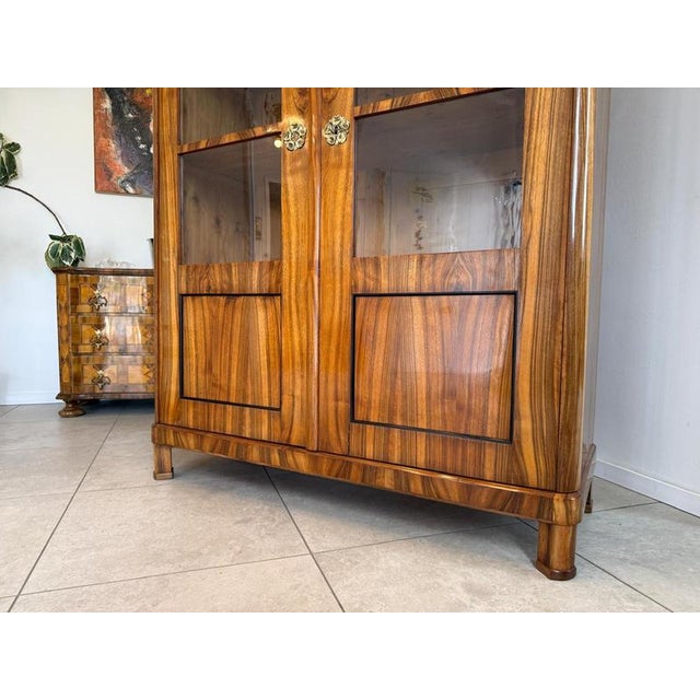 Biedermeier Display Cabinet in Walnut For Sale - Image 15 of 16