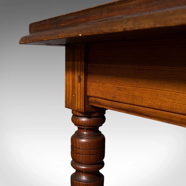 1880s Antique Victorian English Pine Console Table For Sale - Image 9 of 13