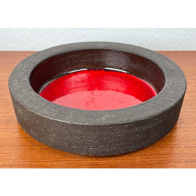 Mid-Century Modern Danish Studio Pottery Brutalist Bowl from Lehmann Pottery, 1960s, in Very Good conditions. Designed...