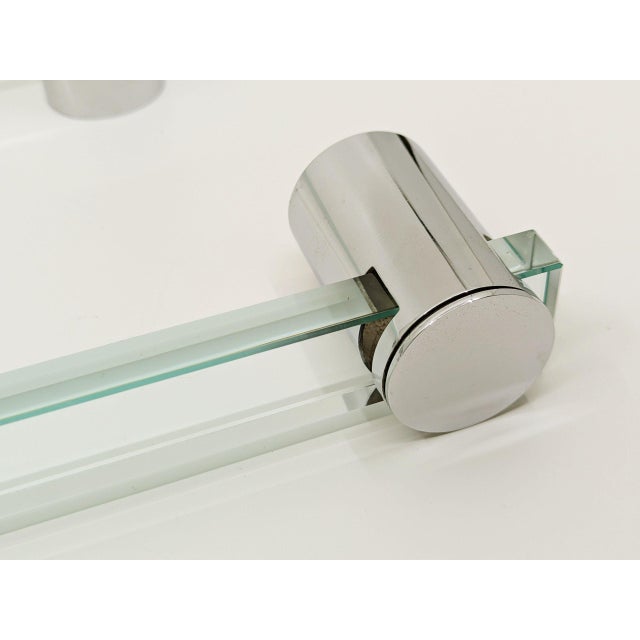 Mid-Century Modern Celada Serie Bathroom Set in Chrome-Plated Brass and Cut Glass by Gianni Celada for Fontana Arte, 1967, Set of 7 For Sale - Image 3 of 18