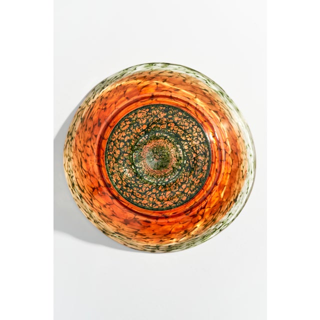 Large Vintage Kosta Boda Art Glass Pedestal Bowl, Signed by Kjell Engman For Sale In Orlando - Image 6 of 8
