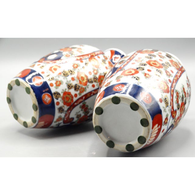 Antique Japanese Porcelain Imari Vases, a Pair For Sale - Image 9 of 9