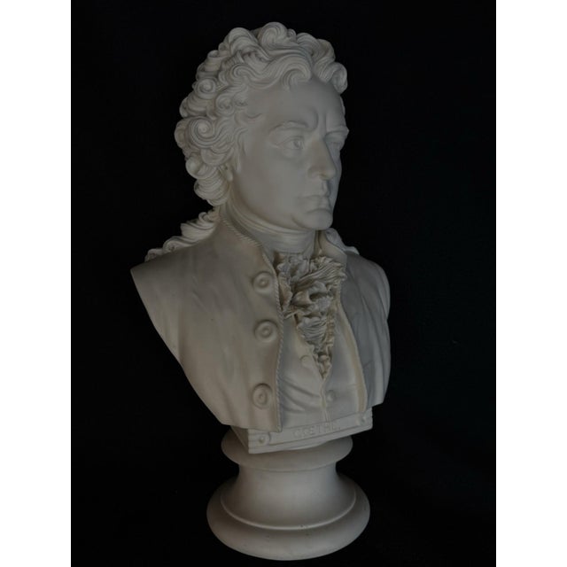 Ceramic Rare Large Antique Parian Johanne Wolfgang Von Goethe R & L Portrait Bisque Bust For Sale - Image 7 of 17