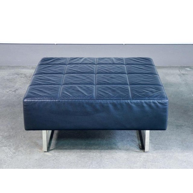 Ottoman in Black Leather and Metal from Poltrona Frau, 1990s For Sale - Image 4 of 16