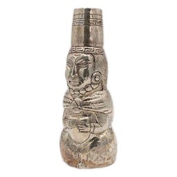 Inca Shaker in Silver with Cup For Sale