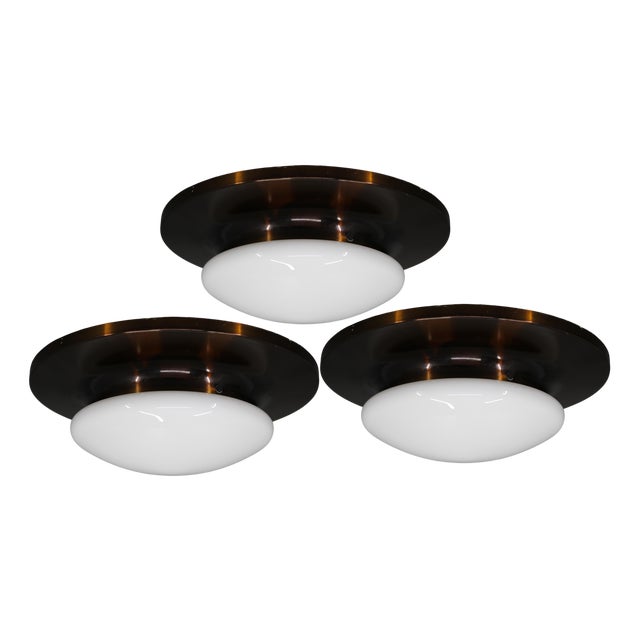 Art Deco Style Ceiling Lights, 1980s, Set of 3 For Sale
