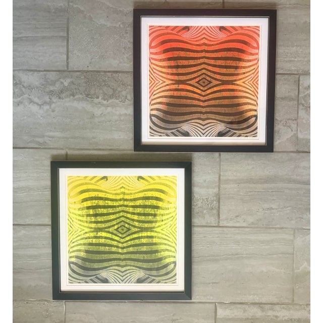 Green Modernist Signed Print, Framed For Sale - Image 8 of 9