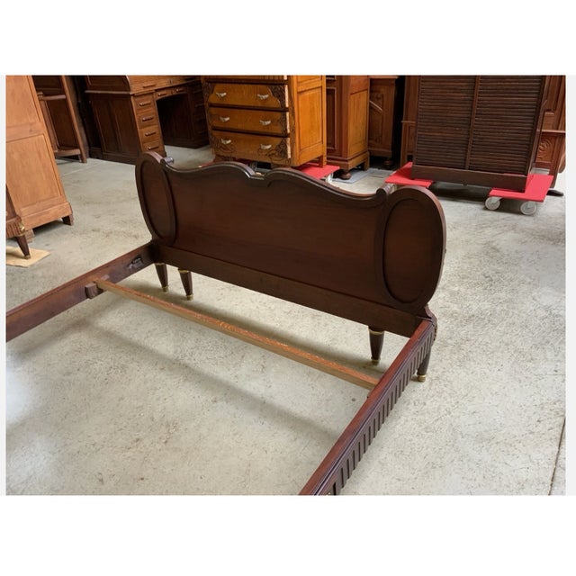 Wood Antique Art Nouveau Ornate Bed in Fire-Gilt Bronze, 1900 For Sale - Image 7 of 10