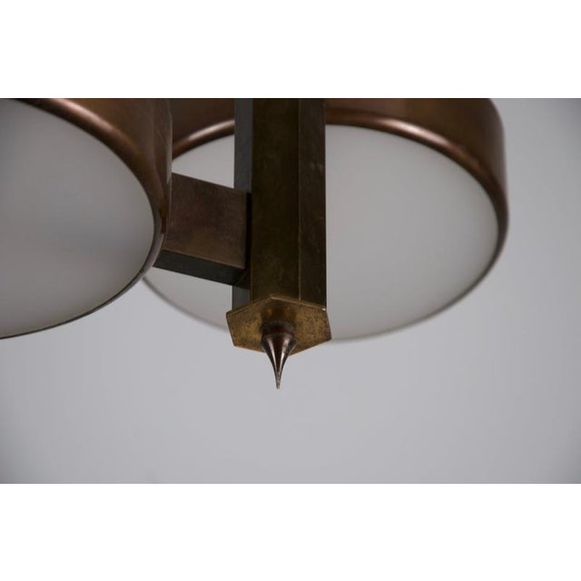 Mid-Century Brass and Glass Ceiling Lamp by Stilnovo, Italy, 1960s For Sale - Image 11 of 12
