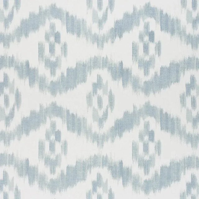 Sample - Schumacher Madaket Ikat Fabric in Sky For Sale