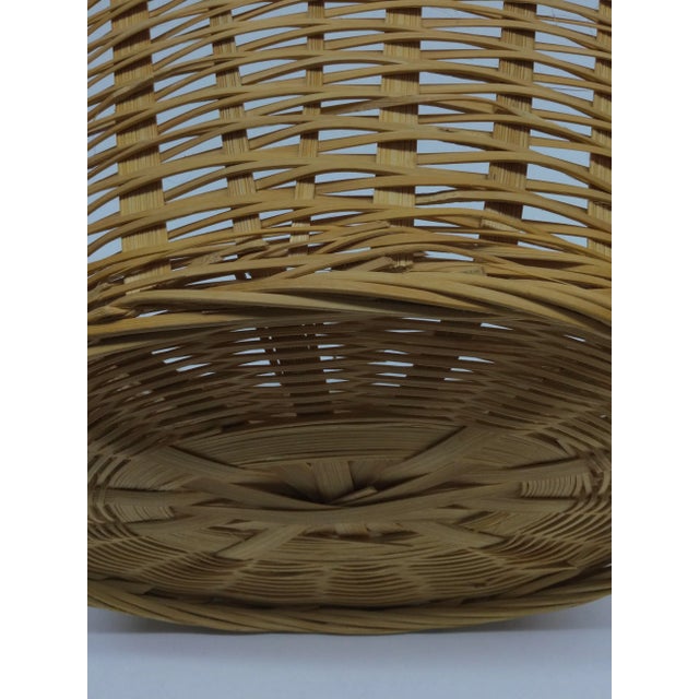 Vintage Hand Woven Fruit Flower Wicker Basket For Sale - Image 10 of 13