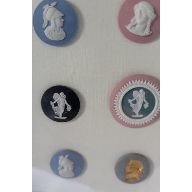 Hollywood Regency Neoclassical Framed Cameos and Medallions from Wedgwood Jasperware, 1970s, Set of 9 For Sale - Image 3 of 5